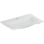 Lavabo para mueble Geberit iCon: 75x48cm, Toma de grifo=Centro, Rebosadero=Sin, Blanco